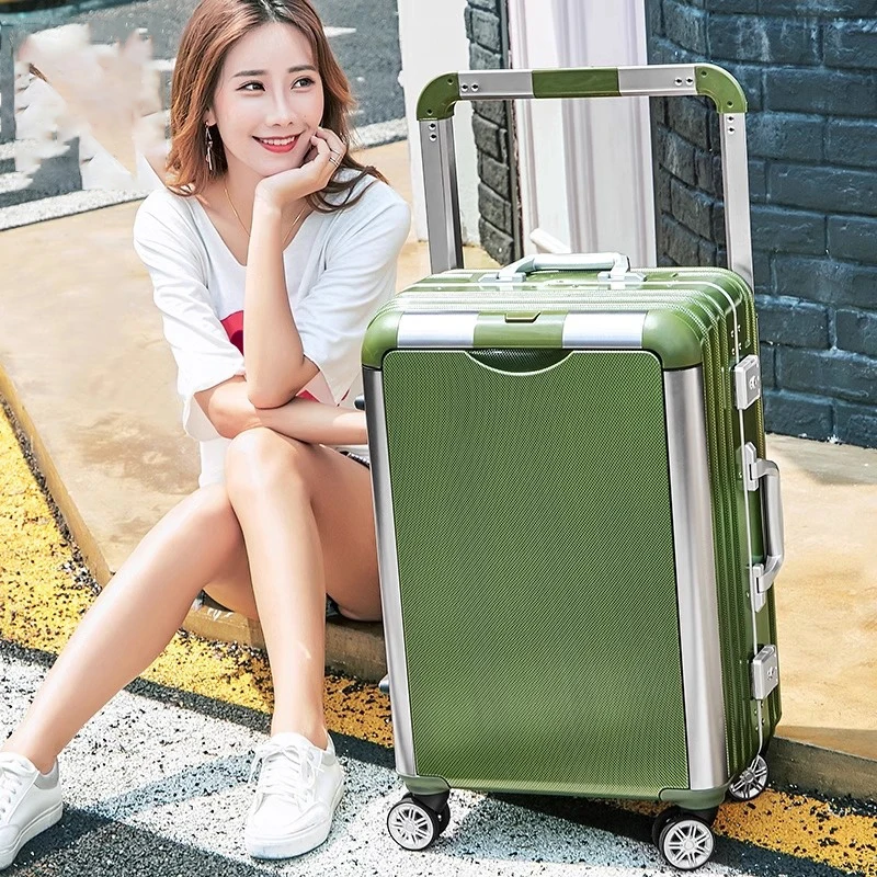 2024 New Fashion Trolley Case Double Trolley Spinner Wheel Couple Travel 20 Inch Cabin Case 24 Inch Aluminum Frame Lockbox