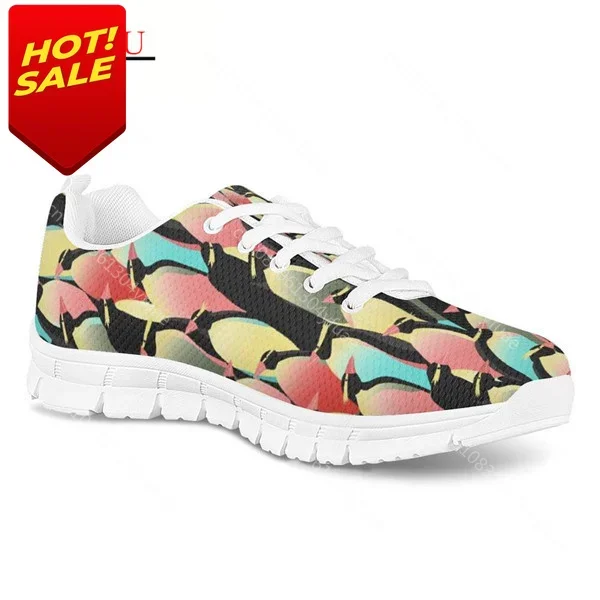 Simpatico Cartone Animato Pinguino Stampa Uomini Scarpe Casual Maschio Lace Up Scarpe Basse Animali Schizzo Personalizzar