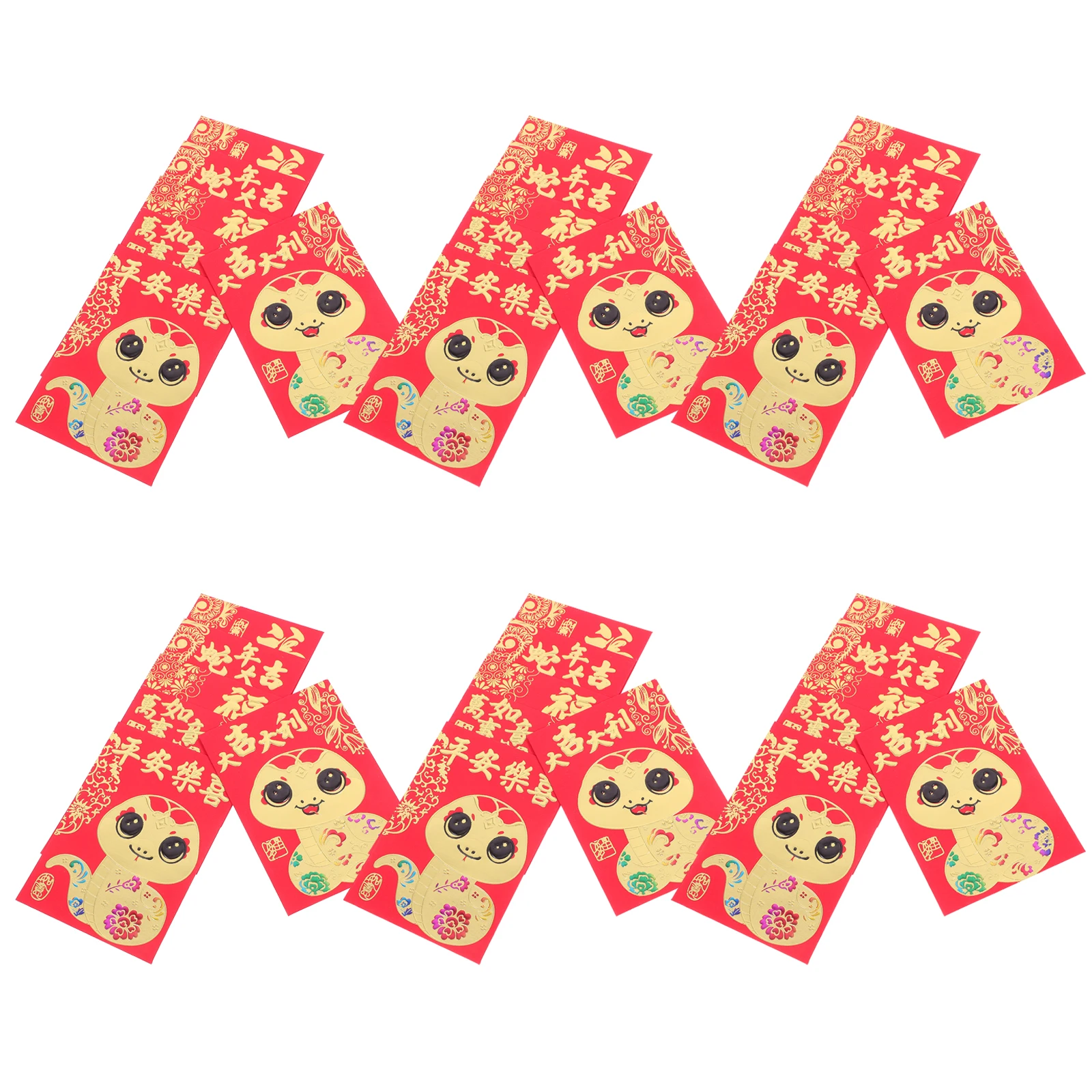 

36pcs New Year Red Envelopes Snake Design Spring Festival Money Bags Lucky Chinese Traditional Paper Packets Prosperity