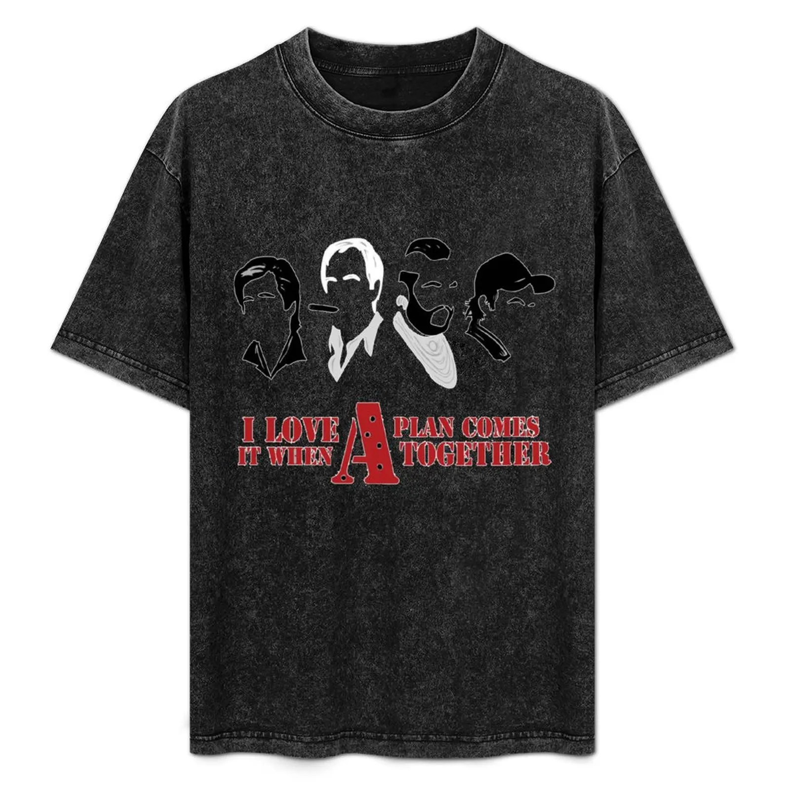I Love It When A Plan Comes Together classic 80's T.V Design T-Shirt Work Wear Lightweight Tee