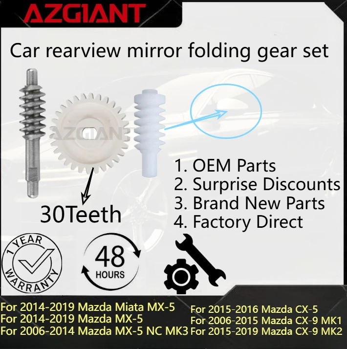 

For Mazda Miata MX-5 2014-2019/MX-5/CX-5 2015-2016/CX-9 MK1 2006-2015 Car rearview mirror folding gear set New parts OEM