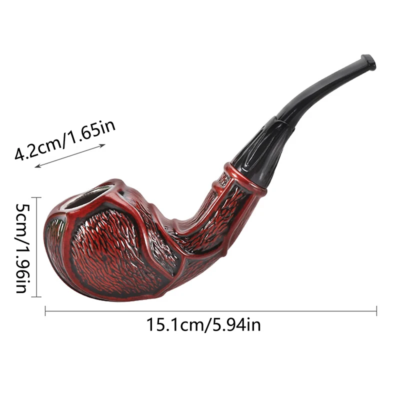 Creative Bakelite Carved Pipe With Detachable Metal Pipe Holder For Easy Cleaning. Comes With A Filter. Pipe Smoking Accessories