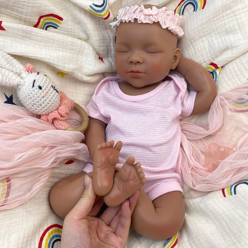 20Inch Can Use Pacifiers Silicone Reborn Girl Realistic Anatomically Correct 3D Skin Tone Rebirth Doll for Anxiety Relief