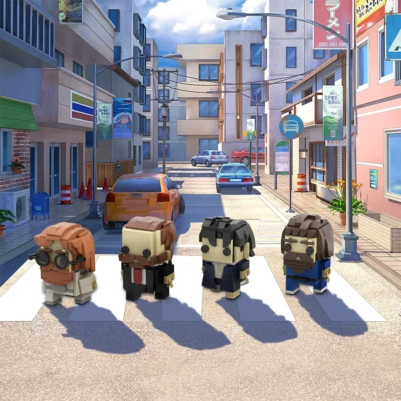 

BuildMoc The Most Famous Band British Rock Band Team Brickheadz Building Blocks For The Beatlesed Character Figures Bricks Toys