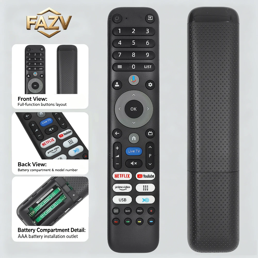 FAZV Voice Remote for Changhong U55QM10 L40FT L32FM10V CH51625060600622 CH51625060600466 Smart TV