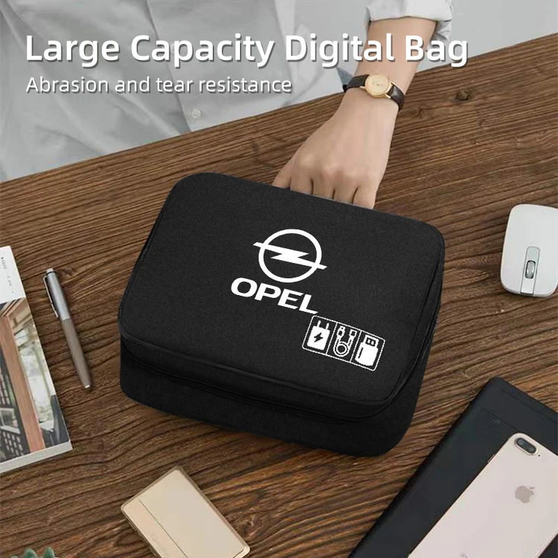 Car Data Cable Storage Bag Waterproof Travel Organizer Bag USB DataLine For Opel Corsa Astra Insignia Vectra Zafira Meriva Mokka