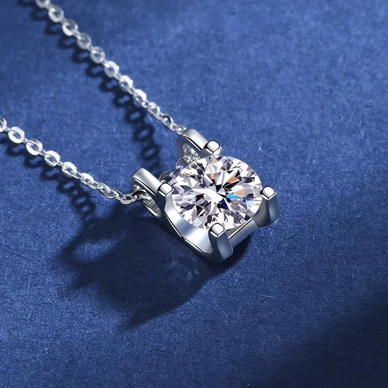 100% Real D Color 1 Carat Moissanite Pendant Necklace GRA Certificate for Women Wedding Bridal S925 Sterling Silver Fine Jewelry