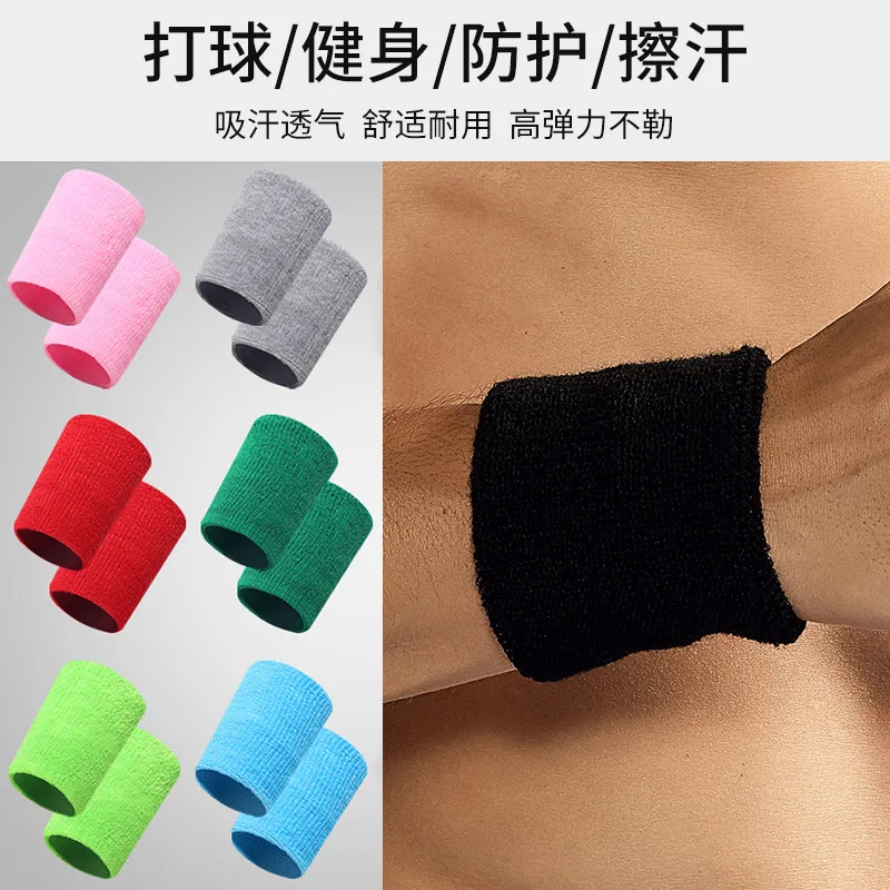 2 Pcs Towel Sports Wristbands Tennis Sweat Bands Wrist Guard For Basketball Volleyball padel Fitness Sweatbands Wrist Wrap Cuff