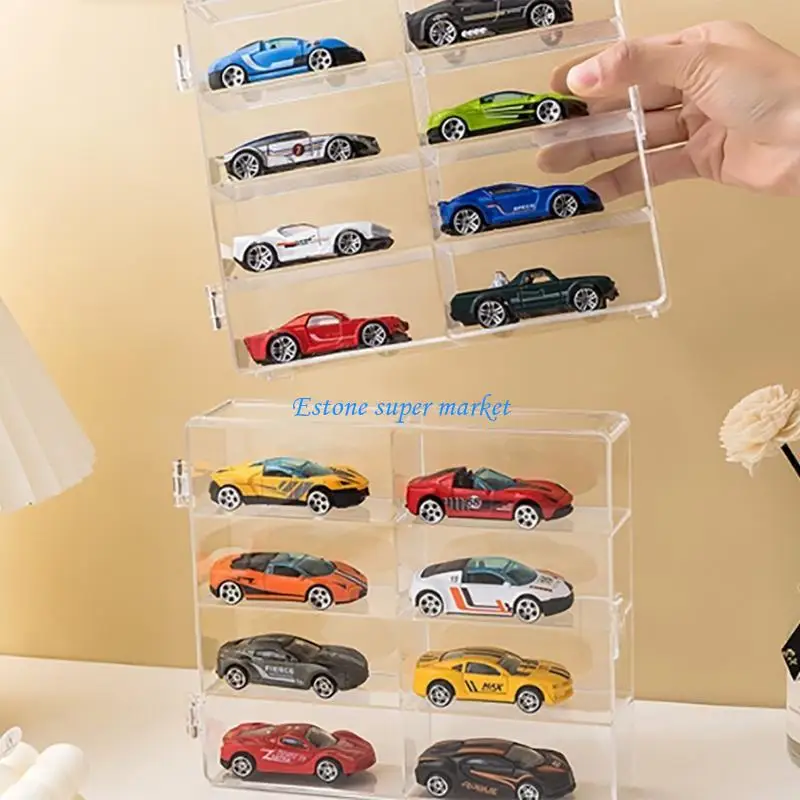 090B Duidelijke acrylweergave met 8 compartimenten voor het verzamelen speelgoedauto's en ambachten
