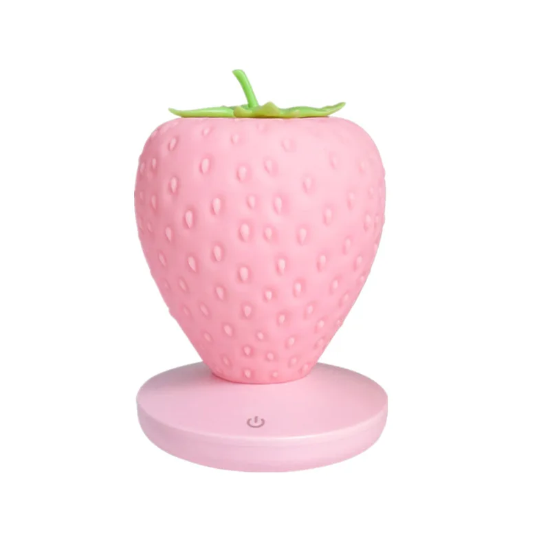 Strawberry Touch Sensor Night Light USB Charging Led Bedroom Bedside Lamp Creative Silicone Ambient Llight Decoration Light Gift