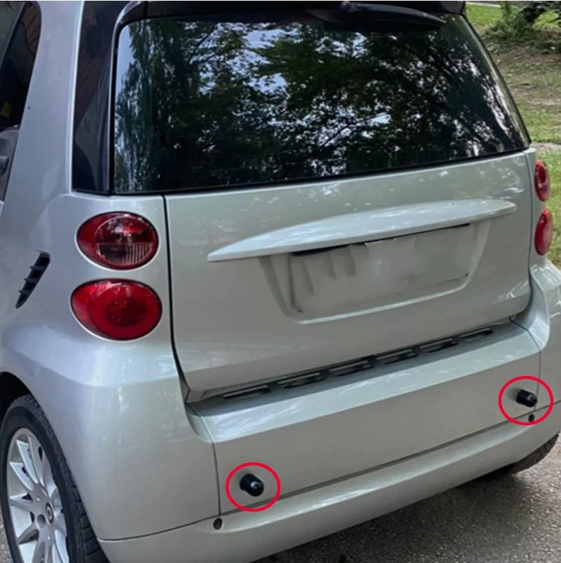 

2pcs Car Rear Bumper Anti Collision Round Guard Protectors Black Buffer Block For Smart Fortwo 451 Car Accessories