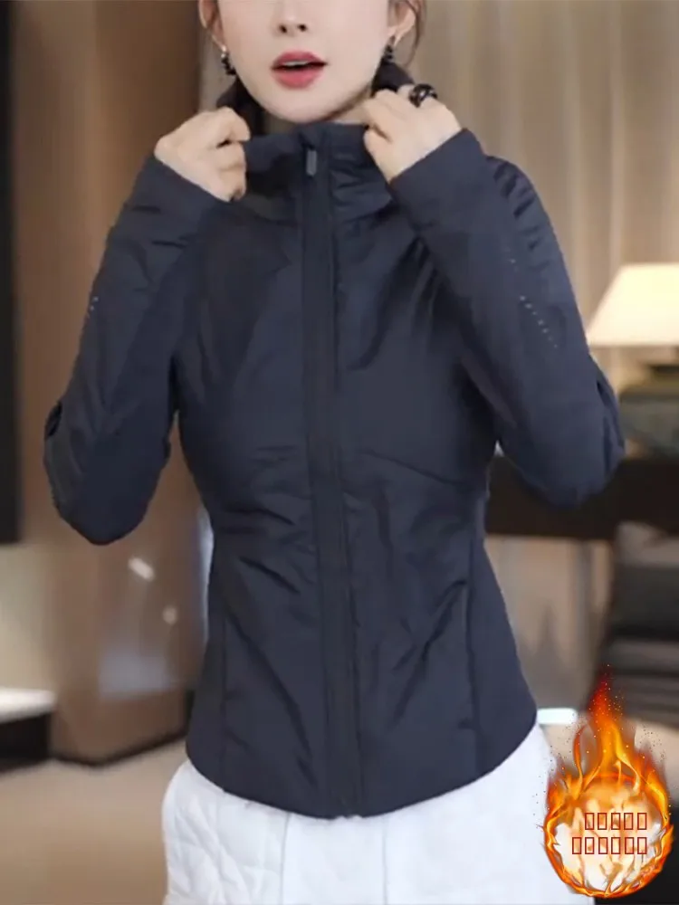 

Легкая приталенная куртка из хлопка с утеплителем, осенне-зимняя женская модная верхняя одежда с капюшоном на молнии, утолщенная, в корейском стиле