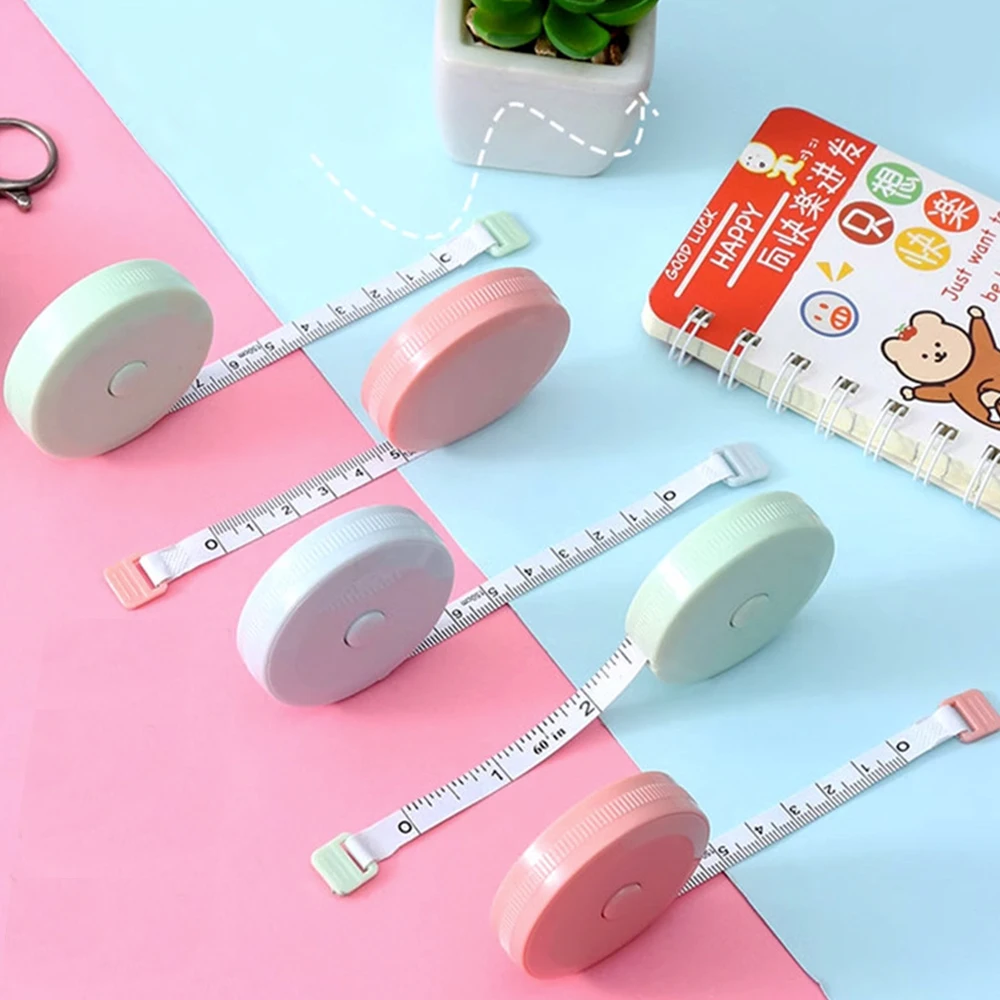 Solid Color Round Soft Tape Rulers Simple Body Sewing Flexible Measuring Tools School Student Supplies Gifts Tailor Craft