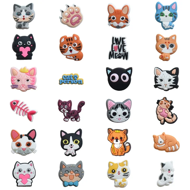 Kitten Dried Fish Shoe Charms for Crocs Sandals Women Clogs Pins Men Badges Kids Jeans Boy Decorations Buckle Shoes Accessories