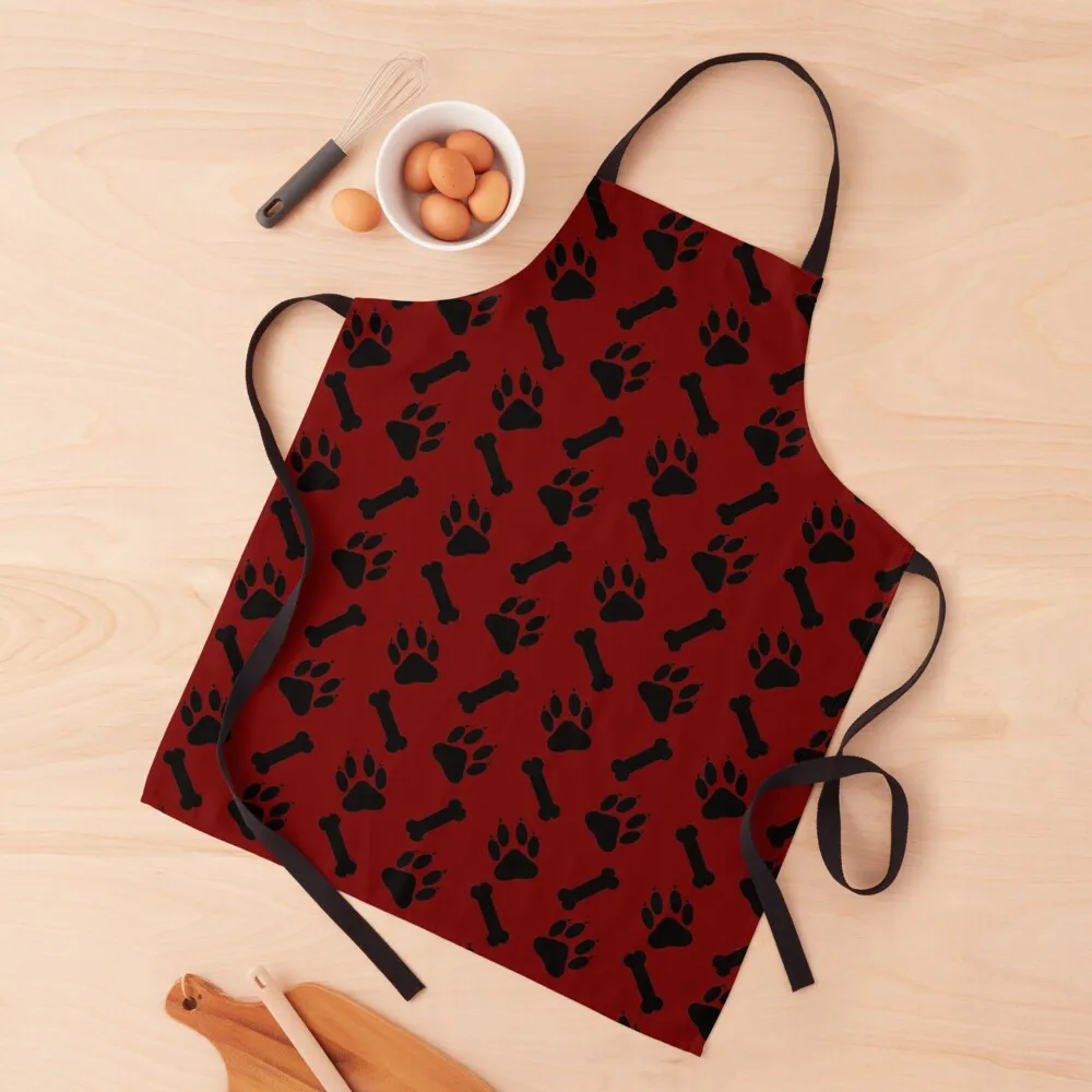 

PAWS AND BONES: Red Apron Chef Uniform For Men Novelties Kitchen And Home Manicurists Apron