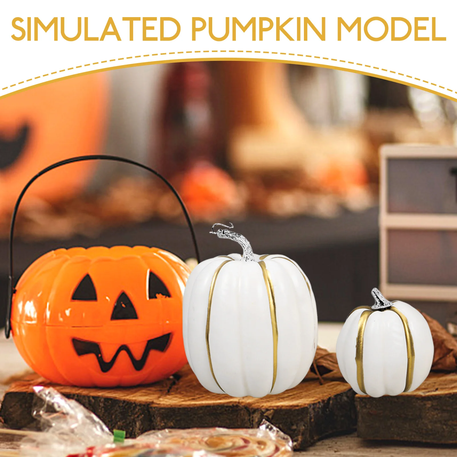 

7 Pcs Simulated Pumpkin Ornament Halloween Artificial Decoration Thanksgiving Simulation Inflatable Decorations Foam Decors