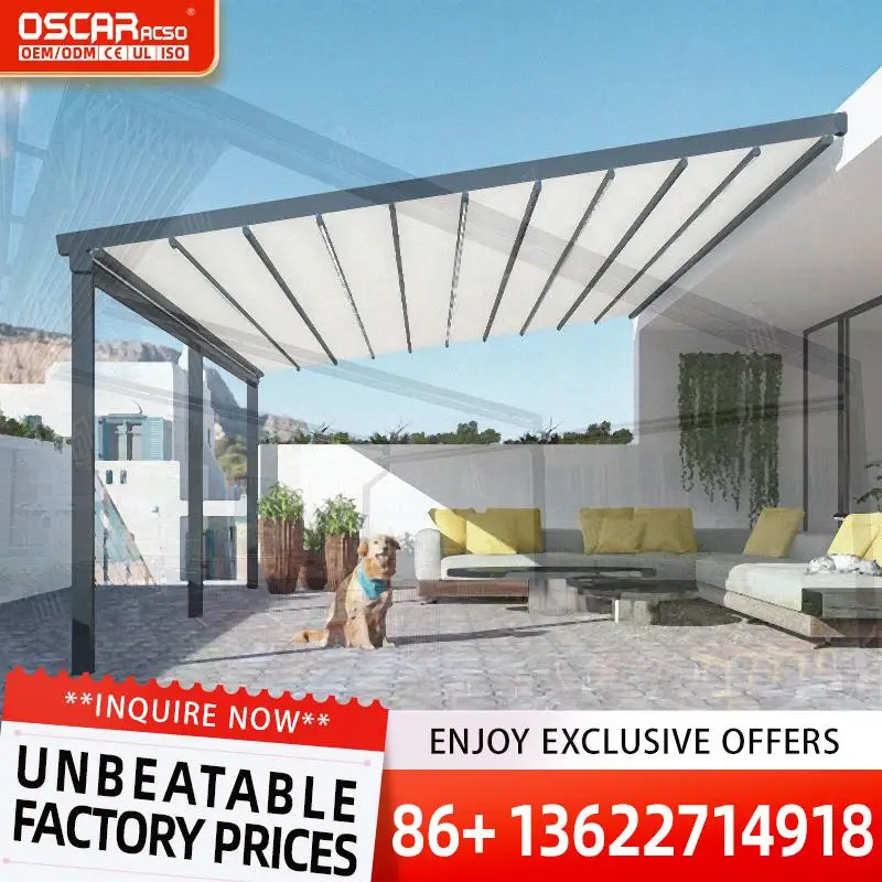 

Customize Retractable Motorized Alloy Arm Pergola for Garden Patio Backyard Retractable Canopy Pergola