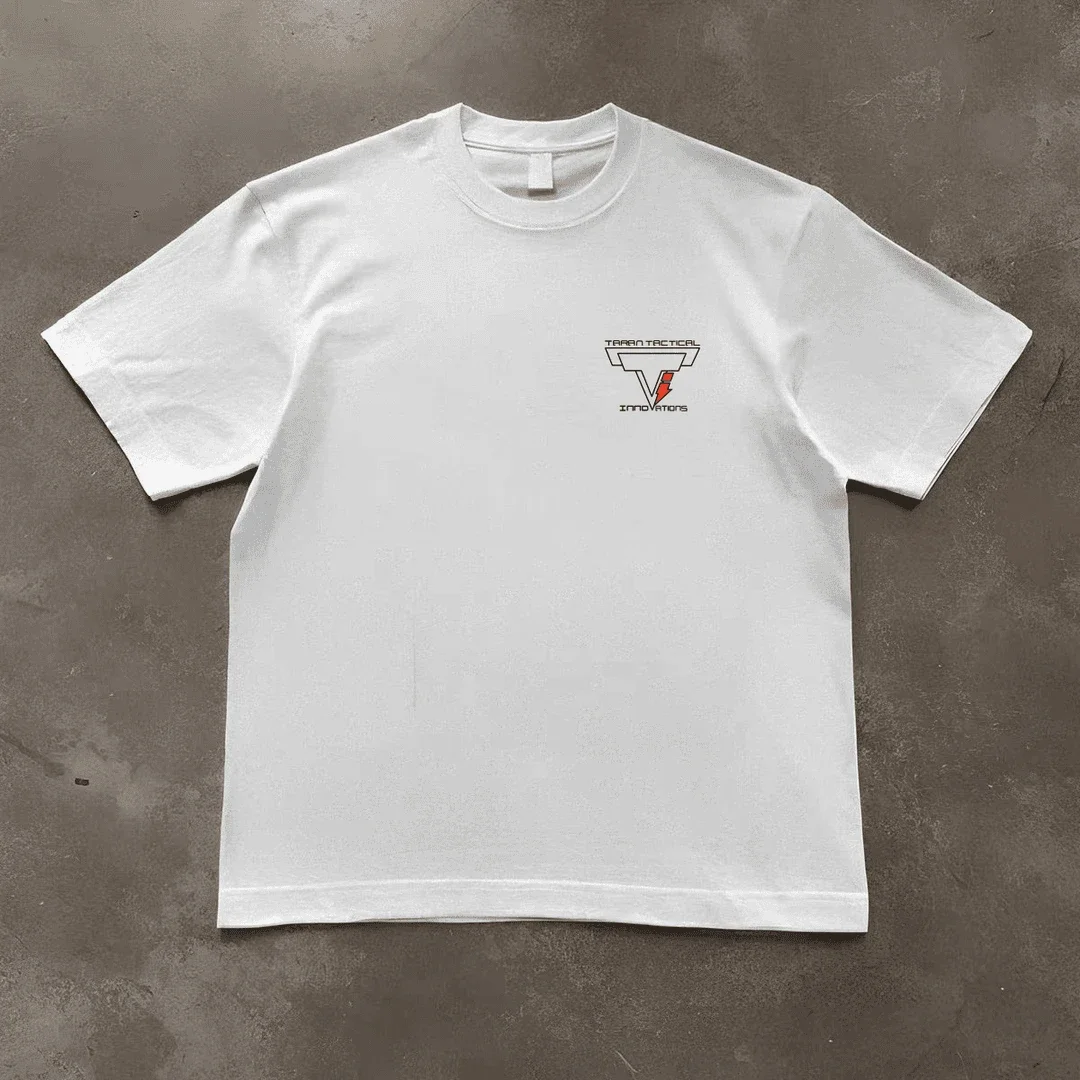 جديد القطن الخالص تاران مسدس تكتيكي طباعة سوبر مطاطا عادية قصيرة الأكمام الرجال اليومية حفلة المنزل الاجتماعية بلون