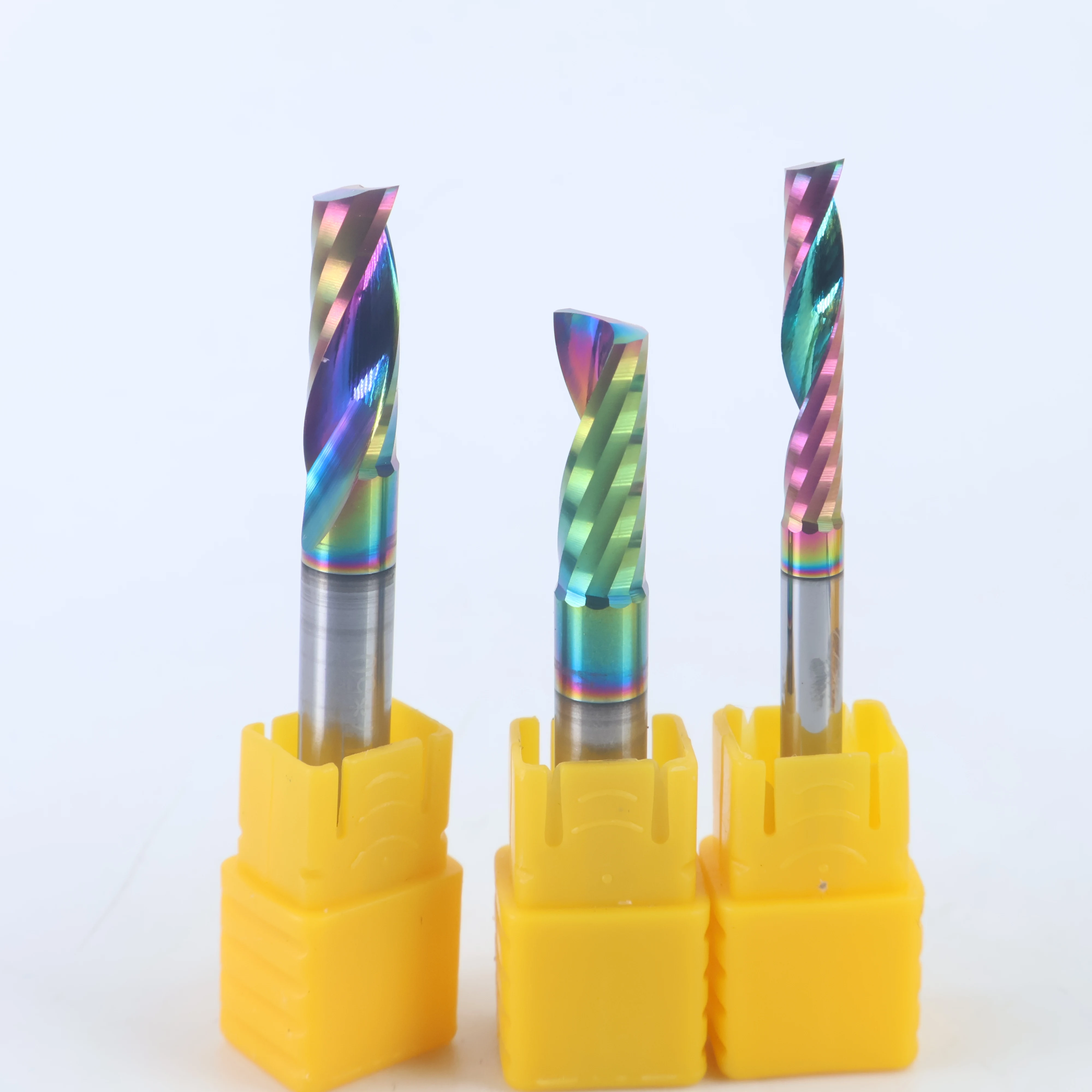 10 mm Single Edge Solid Carbide Metal Milling Cutter 6 mm Flute Bit Forwood Working Router Bits Blue 1/2