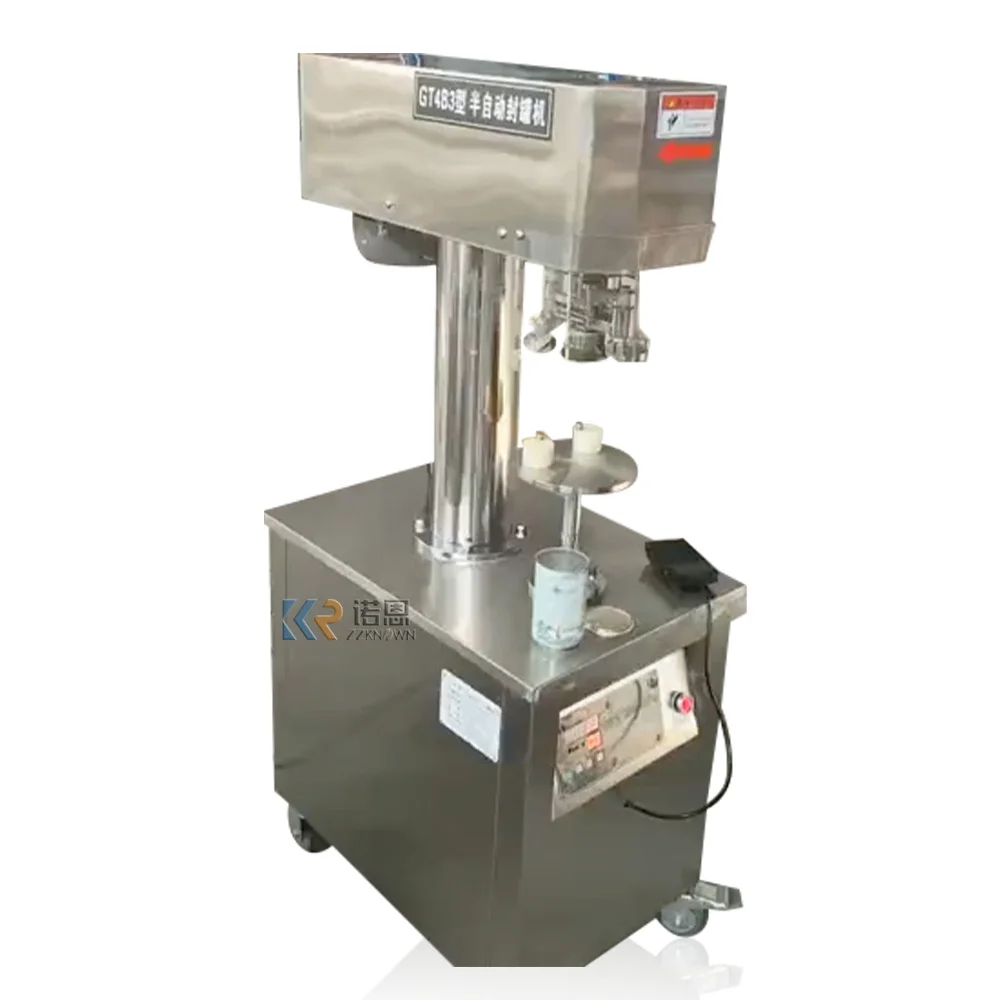 

Semi Automatic Can Sealing Machine for Plastic Aluminum Paper Tin Can Bottle Jar Seamer