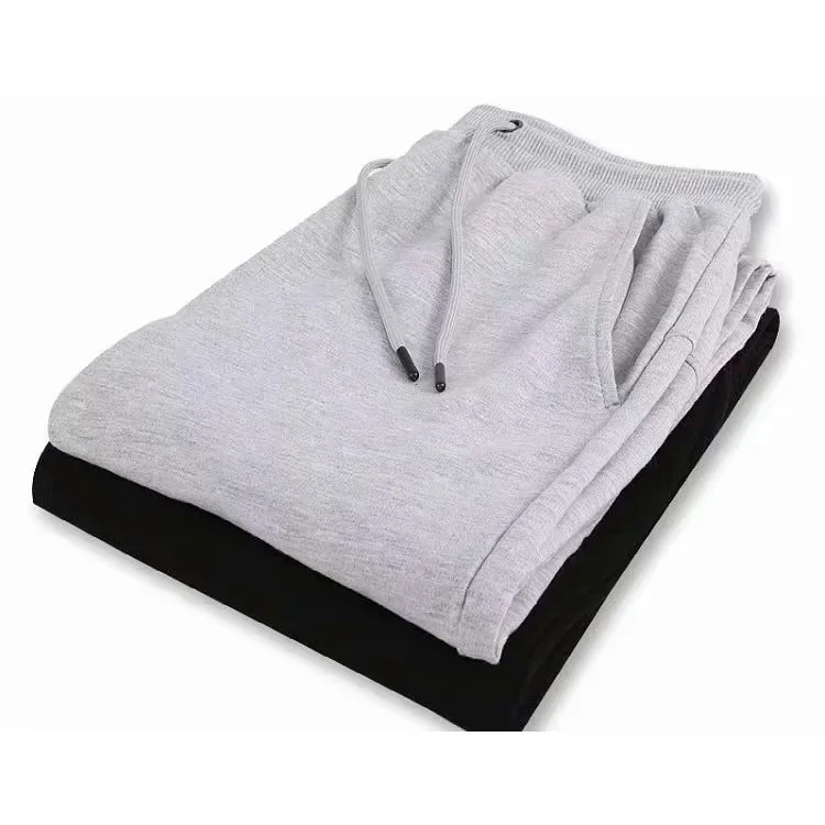 Men\'s Cotton Casual Pants Thickened Drawstring Sweatpants Loose Plus Size and Ankle Pants Black Gray Pants Sweatpants Casual
