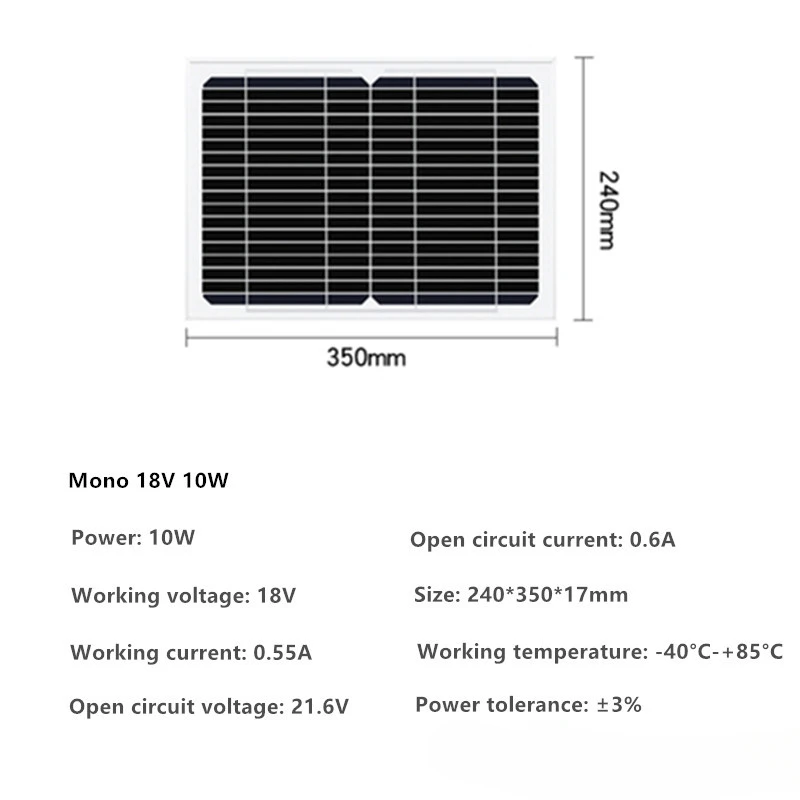 

10W 18V Waterproof Mono/Poly Solar Panel With Controller Charge 12V photovoltaic solar panel China kit for home solar system