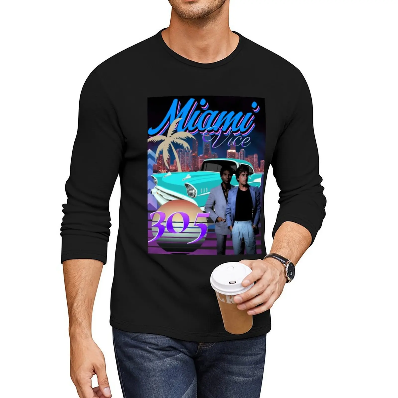 

Miami Vice Long T-Shirt oversized t shirts oversized t shirt sweat shirt kawaii clothes mens t shirts pack