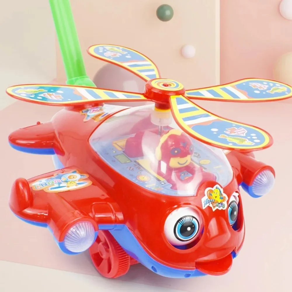 Interactive Baby Walker Toy Detachable with Bell Children's Hand Push Airplane Gifts Children's Push-pull Toy