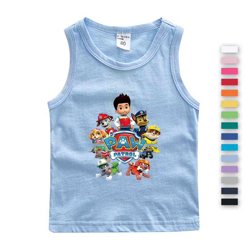 Paw Patrol Cotton T-shirt for Chlidren Girl Clothes Spin Master Vest Kids Clothing for Boys Tops Anime Printed Fashionable Tees