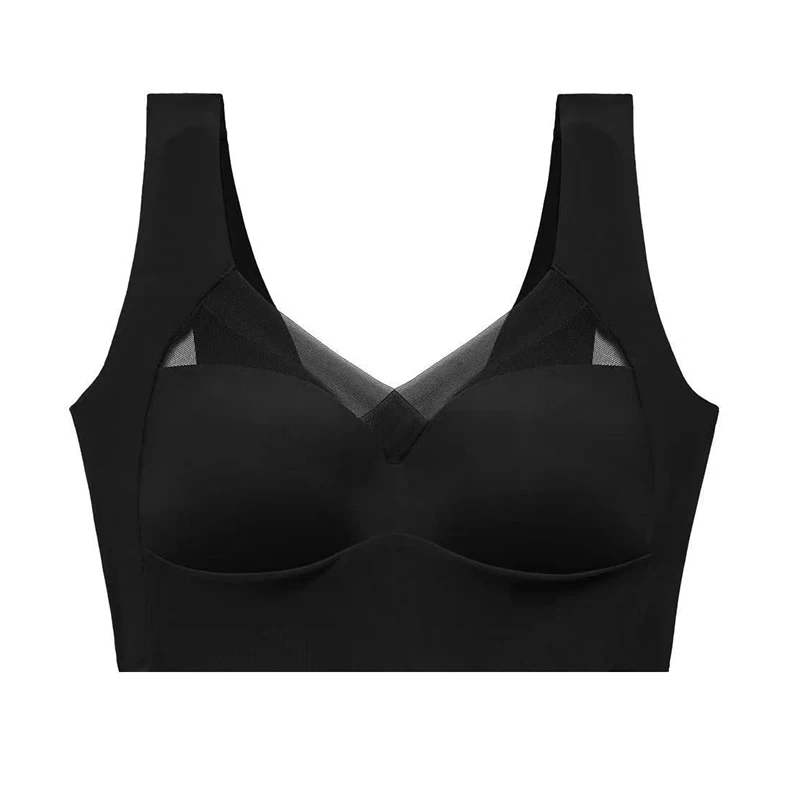 Women\'s seamless bra plus size sports bra top support comfortable bra yoga fitness sleep vest gathered bra