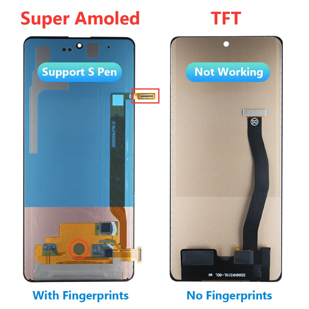 For AMOLED For Samsung Note 10 Lite Lcd Display Digital Touch Screen For Samsung Note10 Lite SM-N770F Screen Support Fingerprint