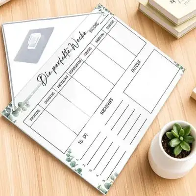 مجموعة واحدة من لوحة التخطيط المعلقة، جدول لوحة الحائط للمسح الجاف للقيام بقائمة منظم الرسائل، مستلزمات المطبخ والمكتب المنزلي #1