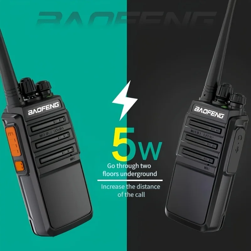 

Baofeng 777 2pcs Walkie Talkie Clear Sound Quality Portable Walkie Talkies Long Range Type-C Two Way Radio for Cycling Camping