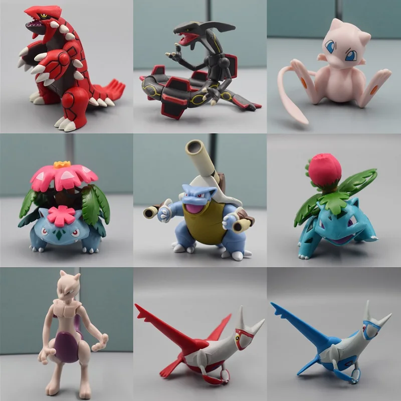 Pokemon Action Figures Mewtwo Charizard Groudon Doll Toys Blastoise Venusaur Anime Figures PVC Model Toys for Kid Christmas Gift