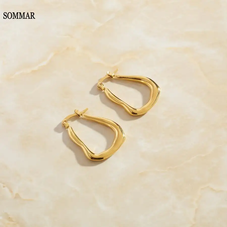 SOMMAR gifts Gold Plated female clip earrings Western Empress Dowager's Droplet shaped Earrings women earing Wholesale