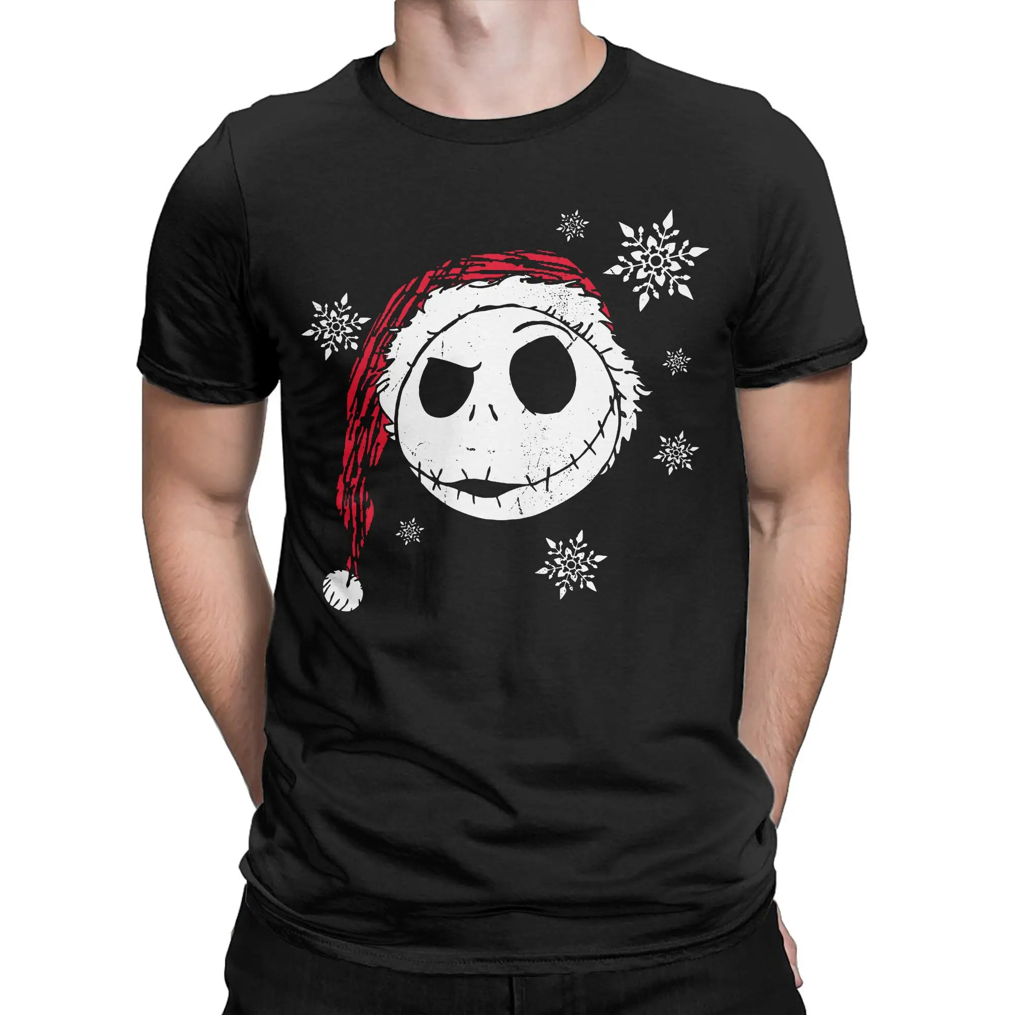 Nightmare Before Christmas T-Shirt Men Women Snowflake Holiday Funny 100% Cotton Tees Short Sleeve T Shirts Summer Clothes