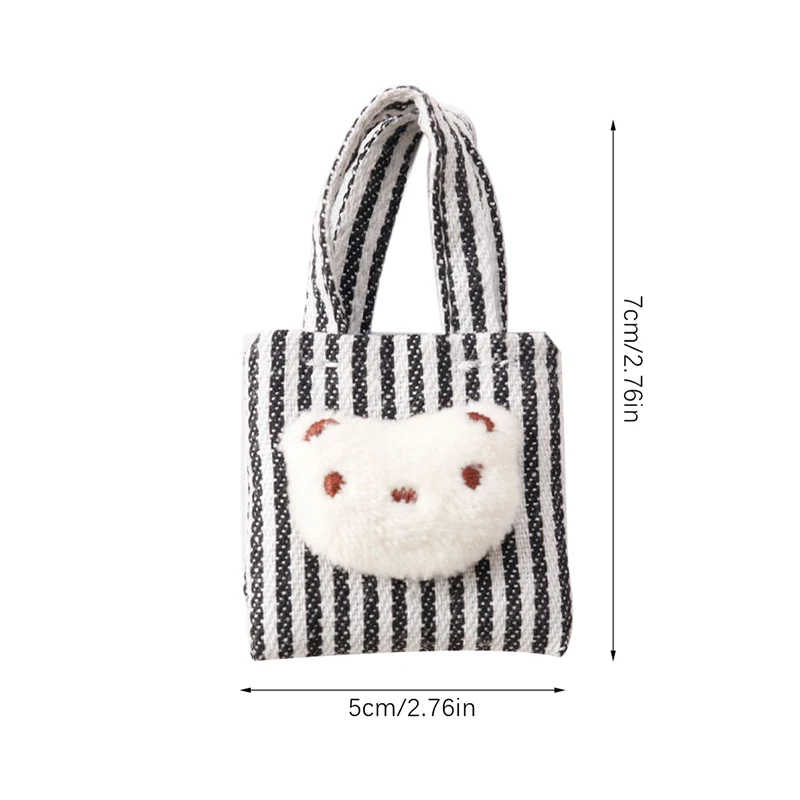 Mini bolso de lona para muñecas, bolsa de hombro para juguetes de vestir, Decoración de casa de muñecas, juguete para casa de muñecas, accesorios para fotos de Micro escenas