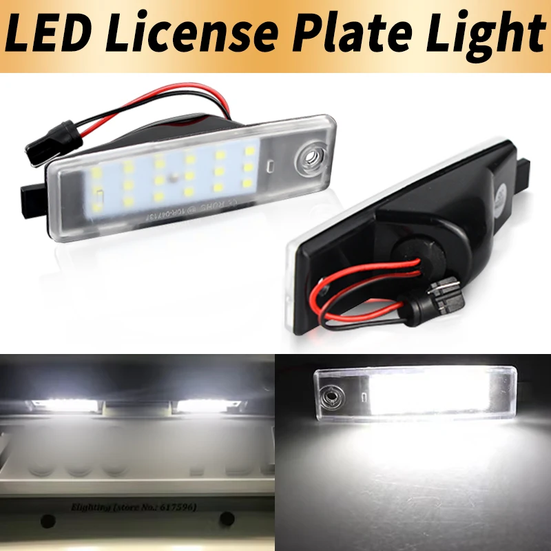

2PCS LED License Number Plate Lights ​Canbus For Toyota Harrier 98-03 Hiace RAV4 05- Highlander 09- Kluger Land Cruiser 200 07-