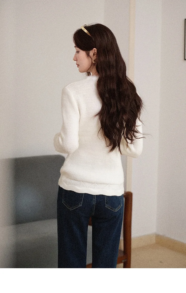 เสื้อสเวตเตอร์ผู้หญิง ALXNAN สีแอปริคอท คอผูก แขนยาว ทรงหลวม สไตล์ลำลอง อุ่นสบาย เหมาะสำหรับฤดูใบไม้ร่วงและฤดูหนาว แฟชั่นอเนกประสงค์ รุ่น L60139