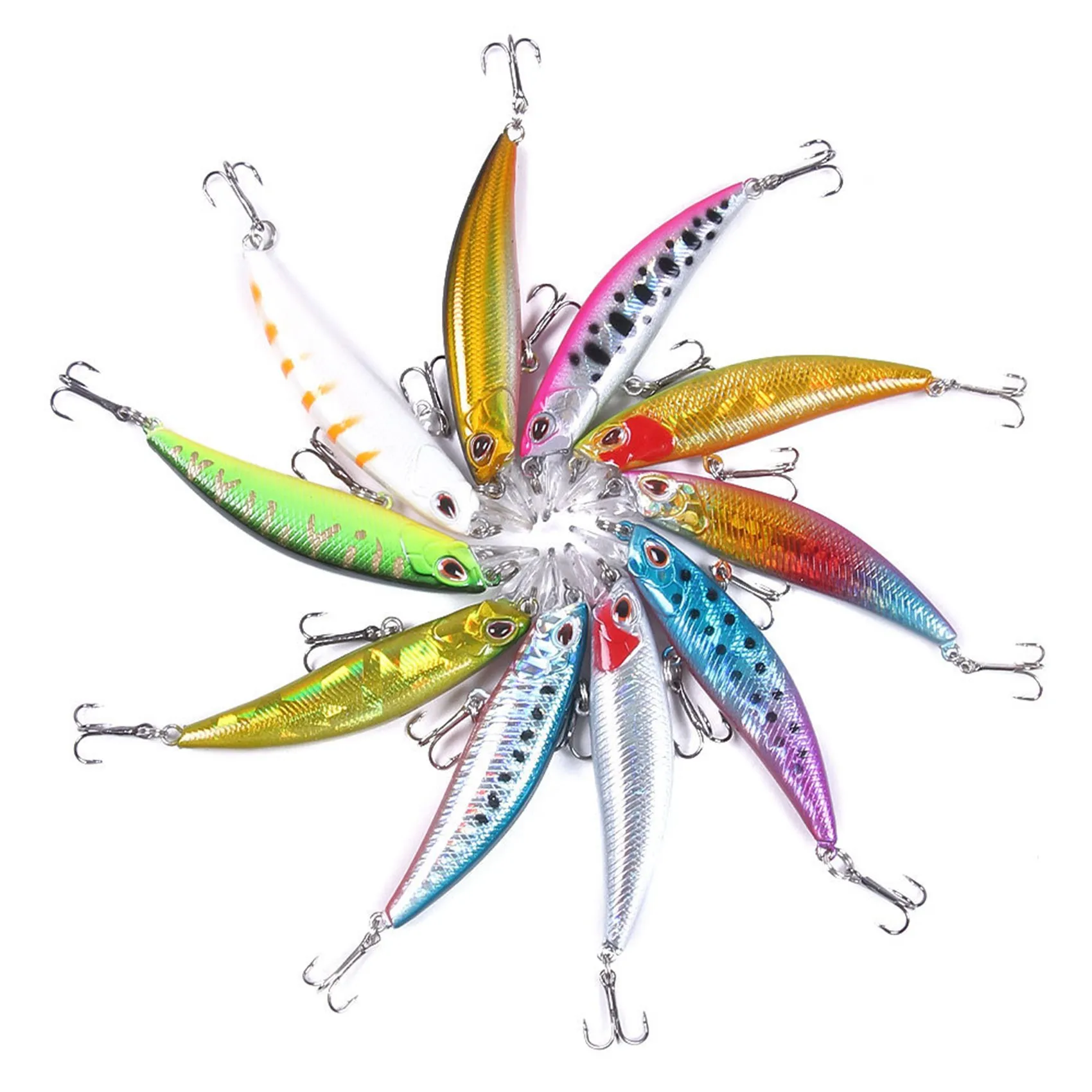 

Lively-20 шт./лот, лазерная приманка, внутренняя окраска, плавающая рыболовная приманка гольяна, окунь, CrankBait, 6 см