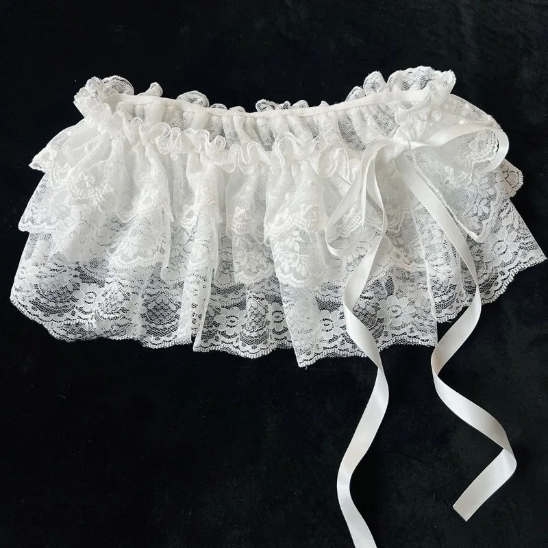 

Skirts for Women Y2k White Short A Line High Waist Sexy Faldas Mujer Lace Bow Lace Up Spring New