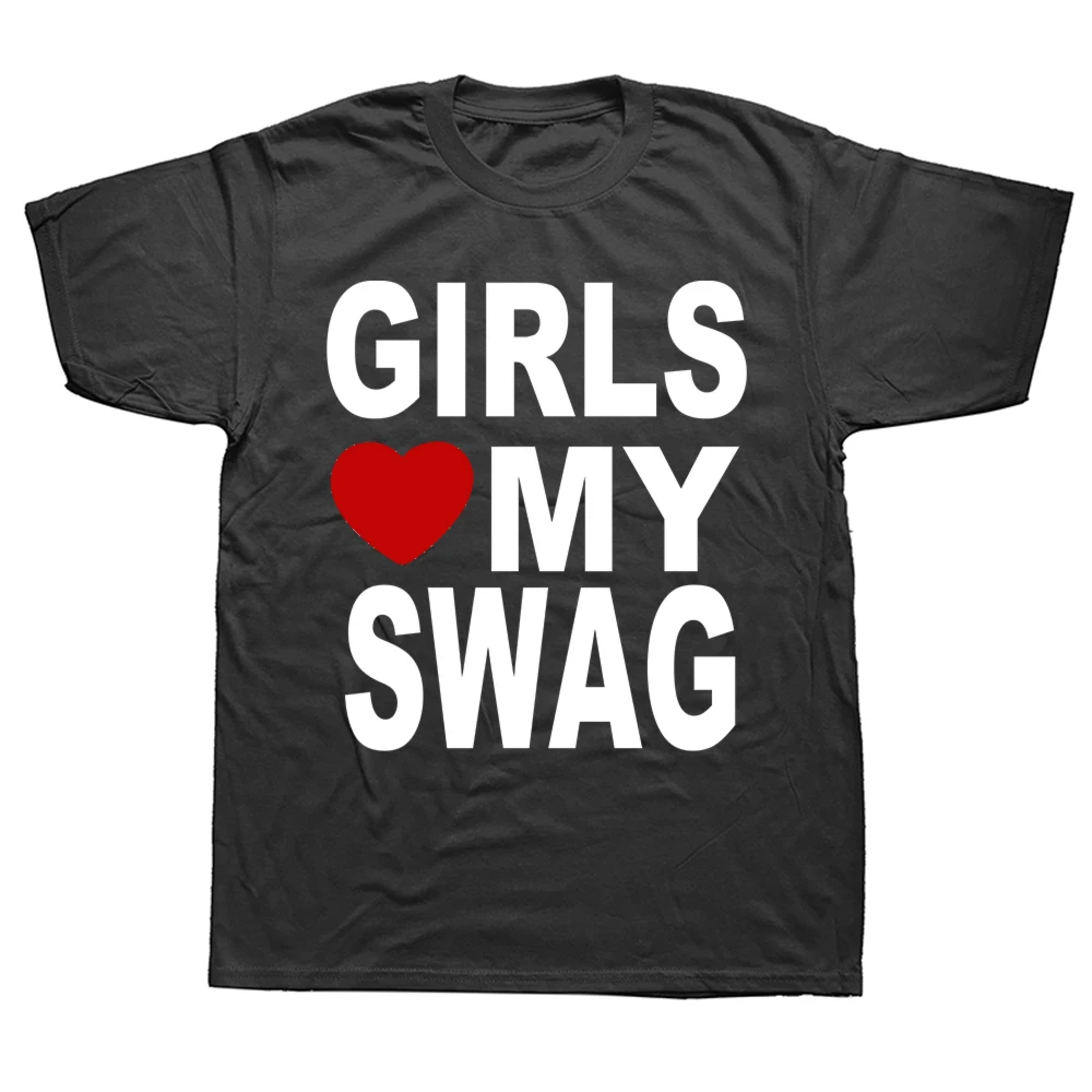 GIRLS LOVE MY SWAG Amerikanisch bedrucktes Damen-T-Shirt Y2K Lässiges Kurzarm-Herren-T-Shirt Sommer Unisex Kleidung Oberteile – Detail 2