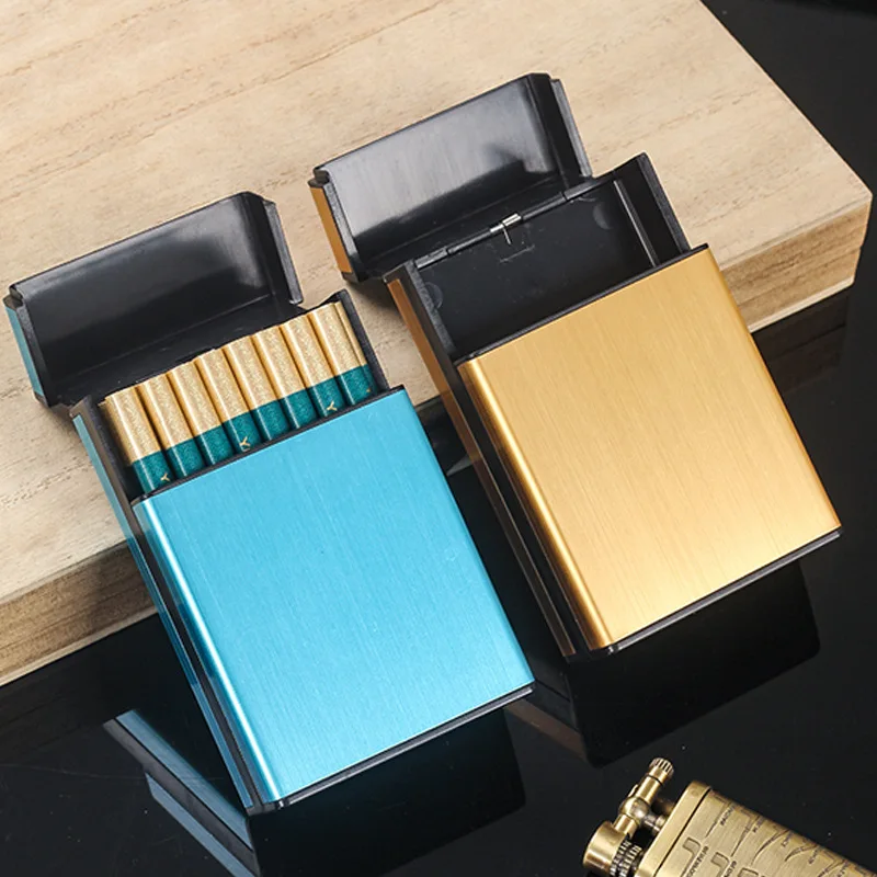 2027 Pull Down Pop-up Lid with 32 Cigarettes in A Large Capacity Automatic Portable Anti Pressure Medium Thin 6.5 Cigarette Box