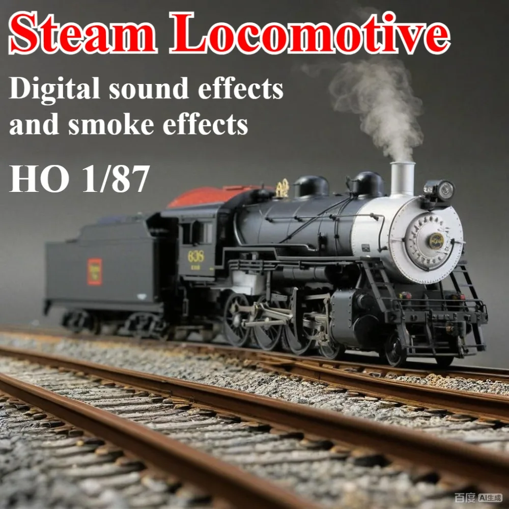 

HO Type 1/87 Train Model Steam Locomotive Digital Sound and Smoke Effects Multiple Styles Available Boy's Toy Gift