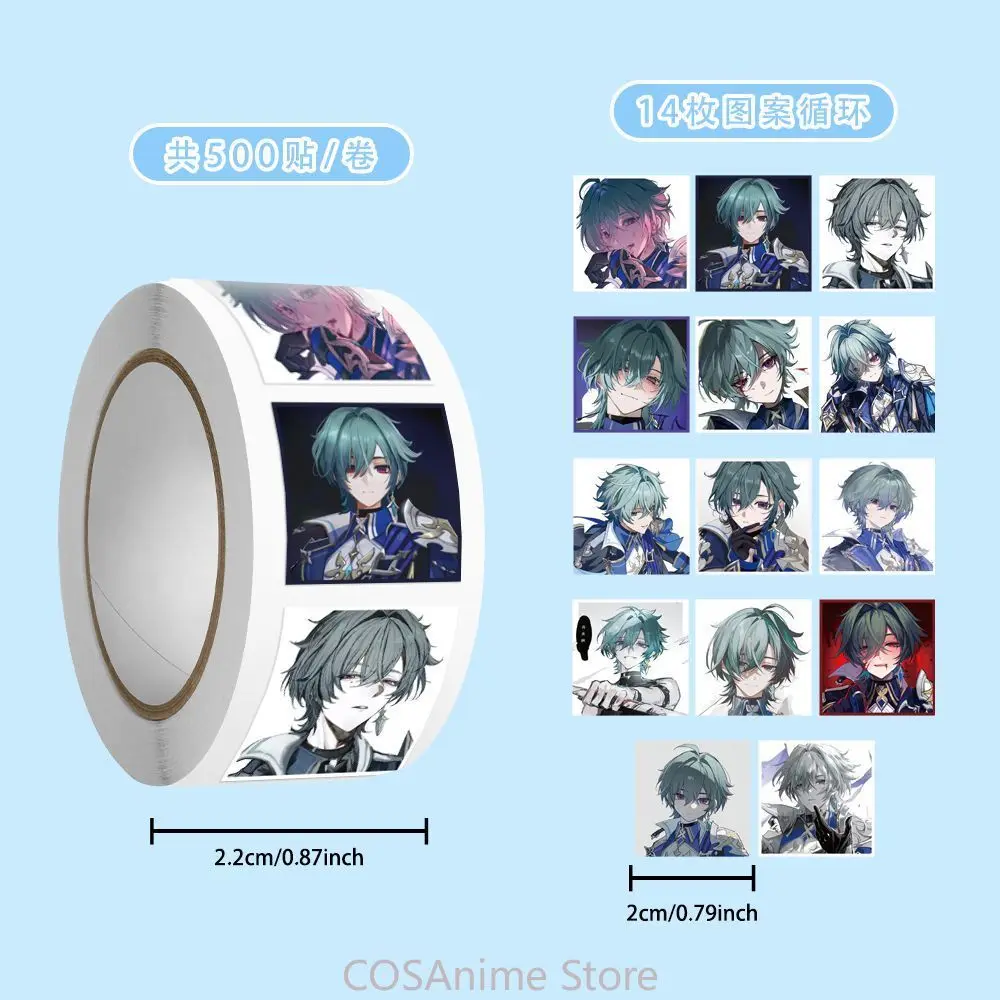 Anime Lohen Genshin Impact Q Version Stickers DIY Laptop Envelope Scrapbook Car Motorcycle Decal Fans Gift 500Pc/Roll view 5