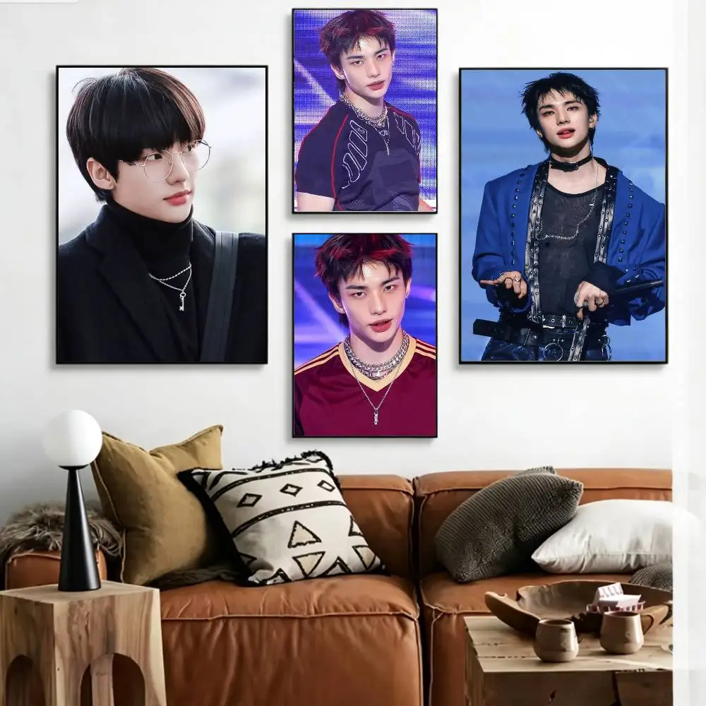 

COOL K-pop H-Hyunjin Poster HD Self Adhesive Waterproof Wall Art Ideal for Home Office Dorm Gift