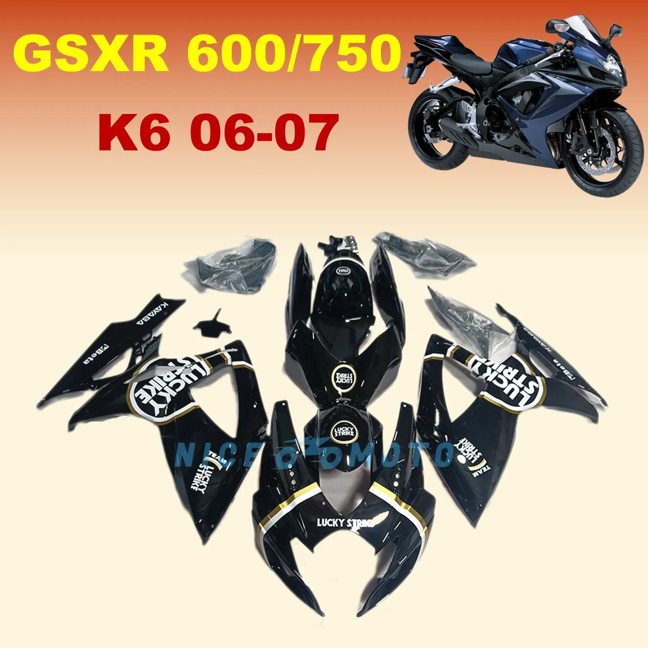 

Комплект обтекателя кузова ABS ZXMT, набор панелей, подходит для GSXR600 K6 2006 2007 GSX-R 600 GSXR750 06 07