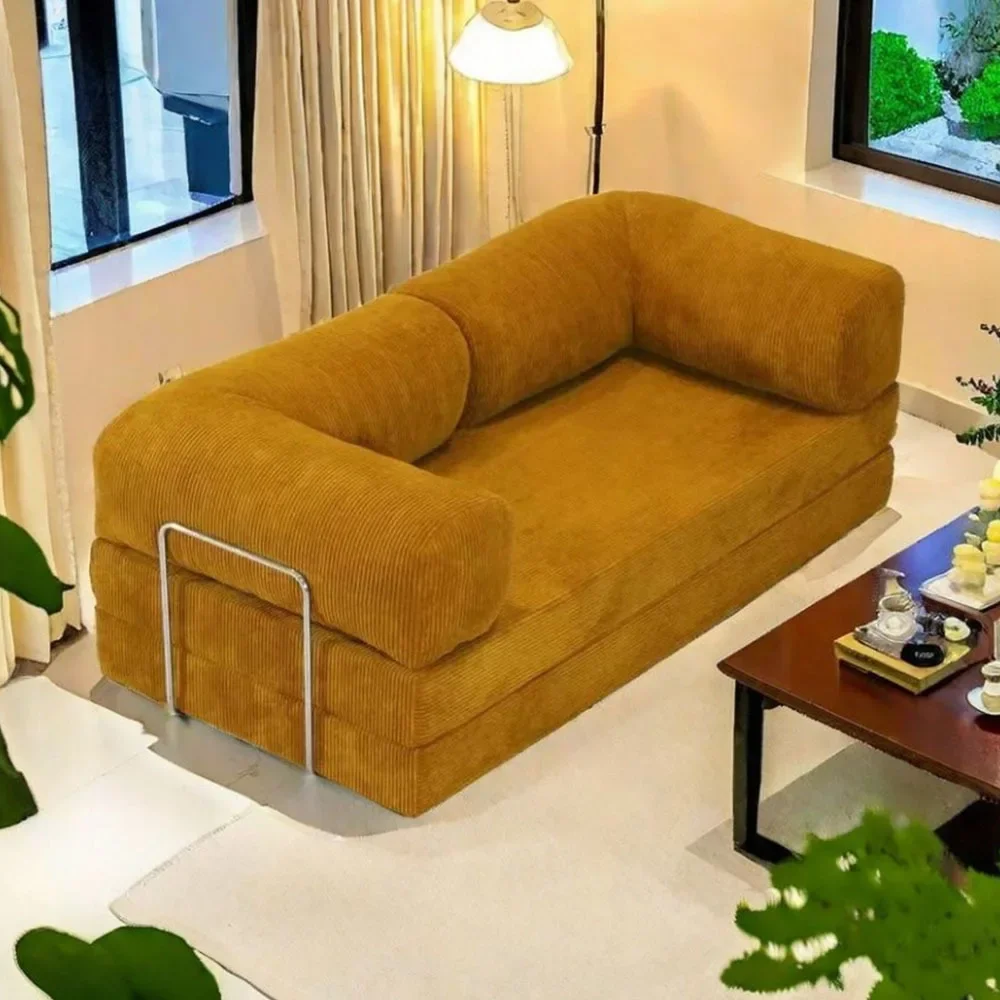 الطراز الحديث ضغط الهواء أريكة النسيج الفانيلا تشوه وحدات الأريكة لغرفة المعيشة الاقسام مركب أريكة سرير