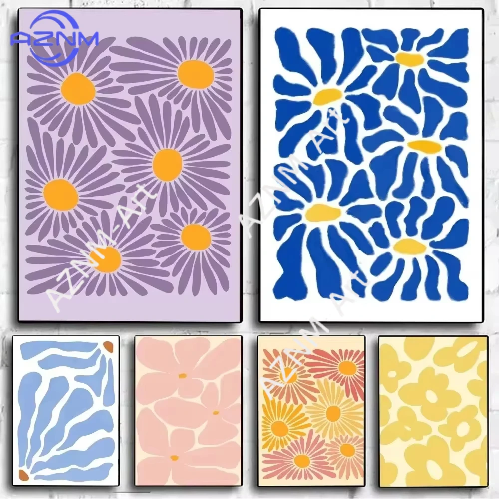 1 Stück Henri Matisse abstrakte Kunst Blumen Poster ohne Rahmen Poster Kraft Club Bar Papier Vintage Wandkunst Gemälde Schlafzimmer
