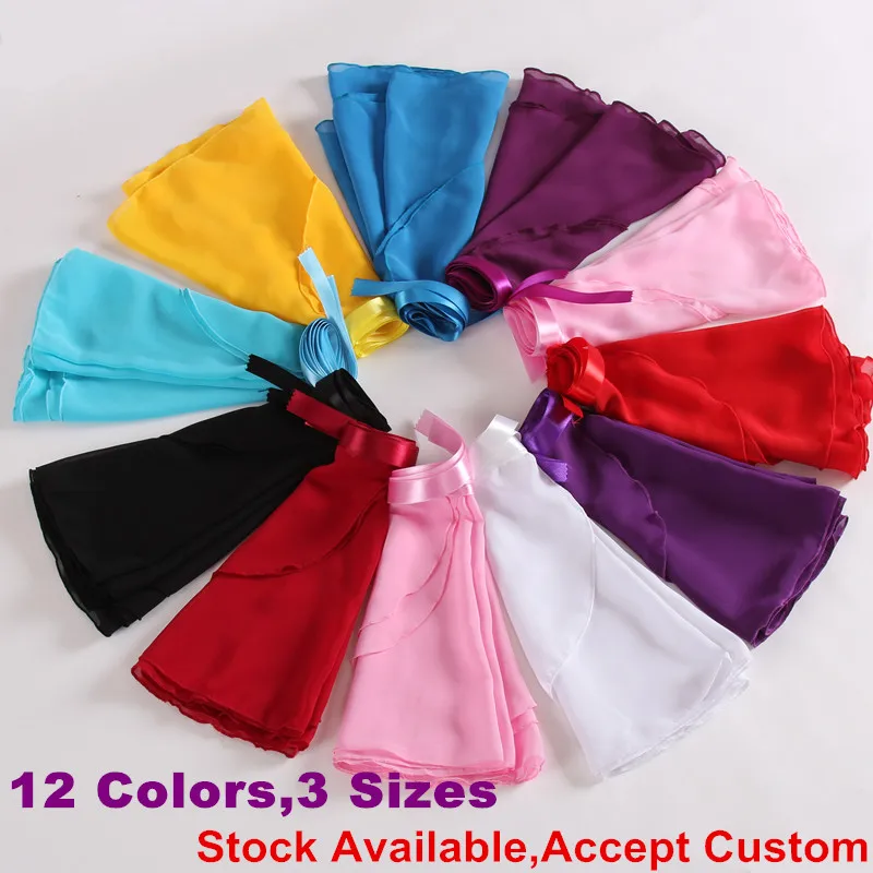 Retail 2023 New 13 Colors Available Children Kids Girl Chiffon Ballet Tutu Dance Costume Skirt Skate Wrap Scarf